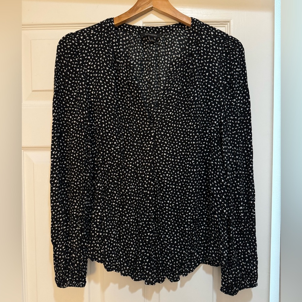 Black and White Patterned Blouse